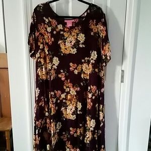 Womens Floral plum colored dress